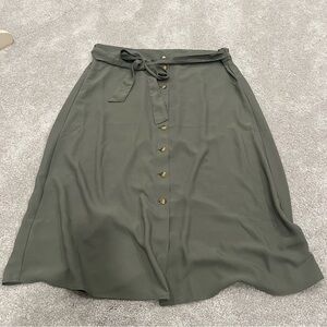 LOFT Olive Green Maxi Skirt